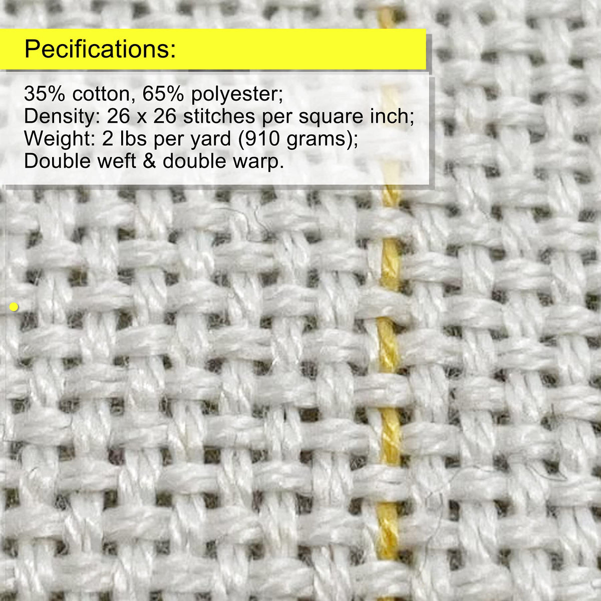 Primary Tufting Cloth with Marked Lines, Large Size Needlework Fabric, Monk's Cloth for Tufting Gun, Rug-Punch, Punch Needle, 45''x45''