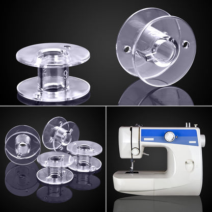 25 Pcs Bobbins for Sewing Machine, Sa156 Bobbins, Bobbins Class 15, Sewing Accessories, Plastic Bobbin with Case(1 Box)