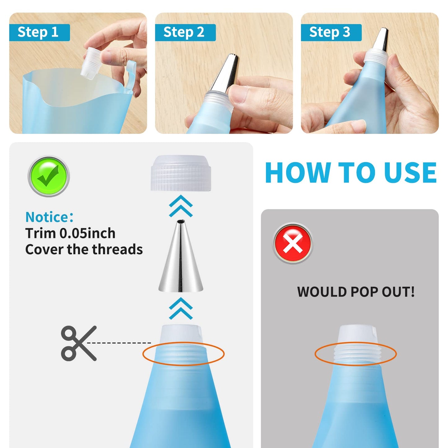 Reusable Piping Bags and Tips Set, Cake Decorating Tools with Icing Pastry Bags, Icing Bags Tips, Couplers and Frosting Bags Ties for Cookie Cupcakes