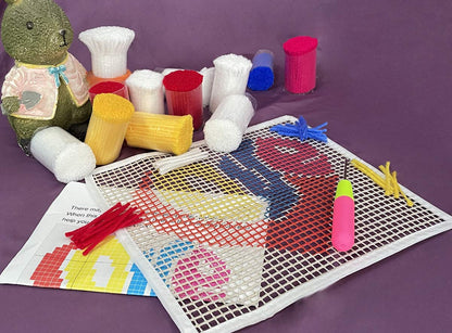 Latch Hook Kits for Adults Kids,Soft Simple Embroidery DIY Latch Hook Craft Kit with Printed Pattern Include Latch Hook10x10 Inch (Love)