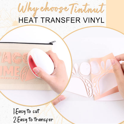 Boho Color Heat Transfer Vinyl - 18 Sheets 12 X10 Inche Neutral Tone Brown HTV Vinyl Aqua Iron On Vinyl Beige/Brown/Tan/Light Lilac HTV for T-Shirts Compatible with Silhoutte Cameo