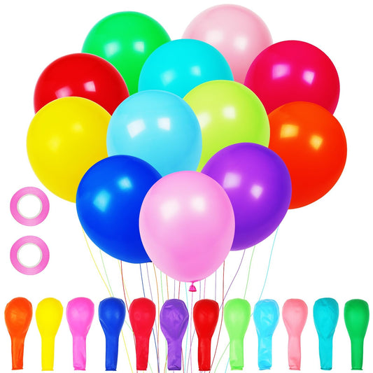 105pcs Colorful Balloons 12inch Rainbow Latex Balloons for Boys Girls Birthday Baby Shower Gender Reveal Wedding Decorations