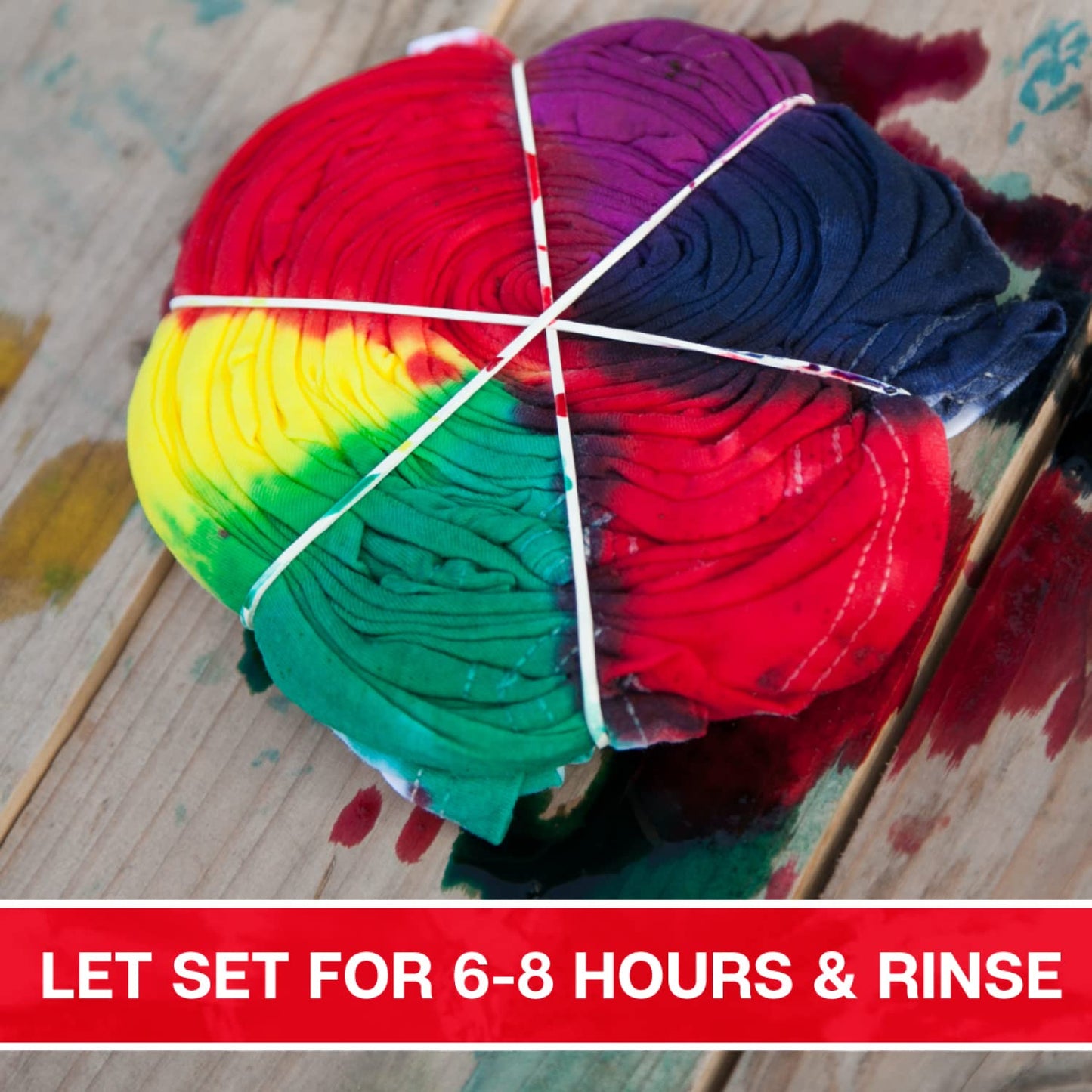 One-Step Tie-Dye Kit Party Supplies, 18 Bottles Tie Dye, Rainbow, 1 Count (Pack of 1)