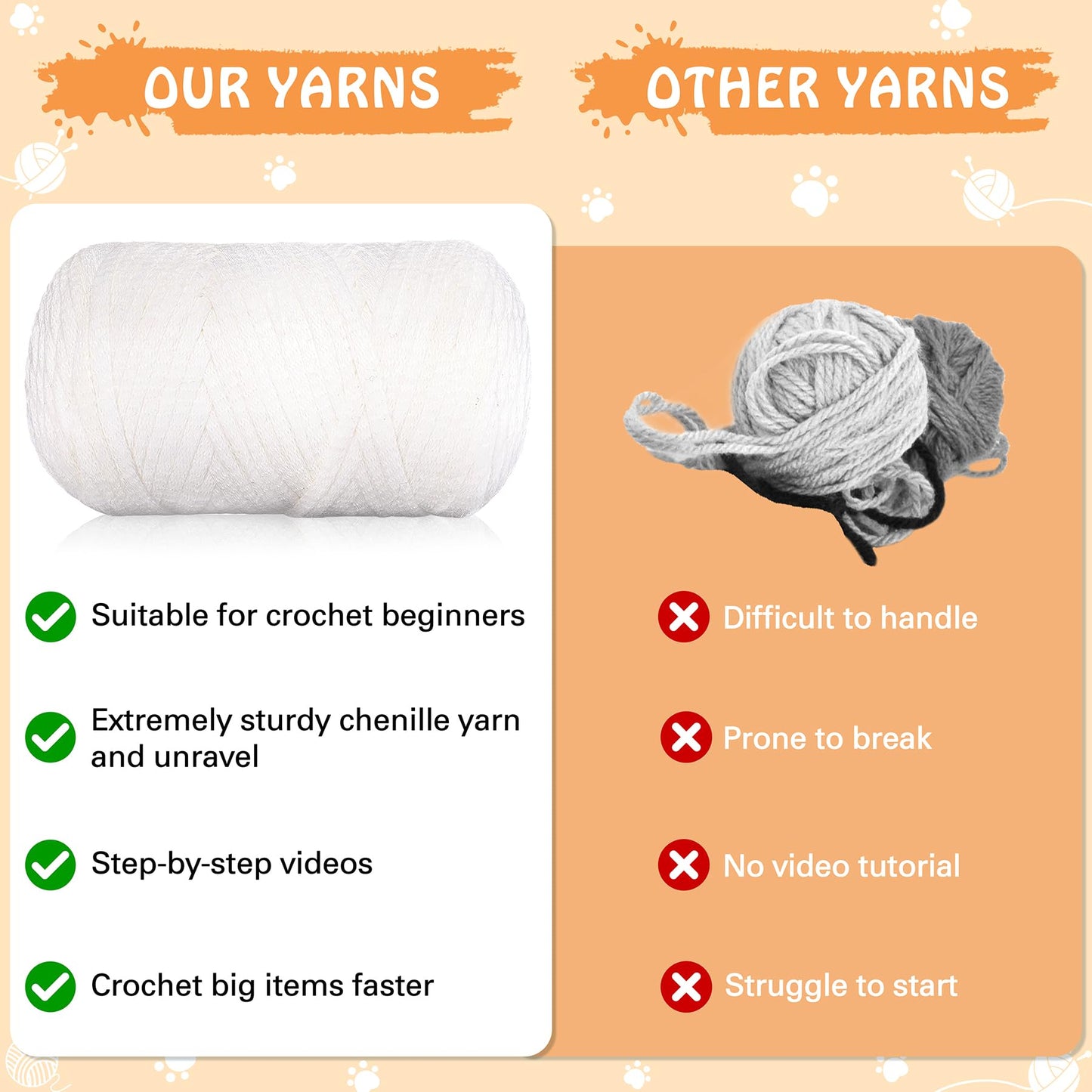 Crochet Kit for Beginners-2PCS Cat Crochet Kits for Adults Kids, Crochet Starter Kit with Step-by-Step Video Tutorials, Crochet Animals Kits DIY Craft Knitting Kit Learn to Crochet Kits for Adults