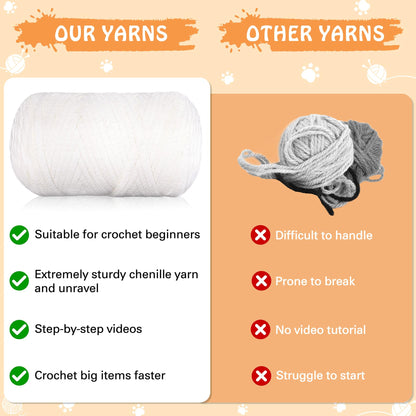 Crochet Kit for Beginners-2PCS Cat Crochet Kits for Adults Kids, Crochet Starter Kit with Step-by-Step Video Tutorials, Crochet Animals Kits DIY Craft Knitting Kit Learn to Crochet Kits for Adults