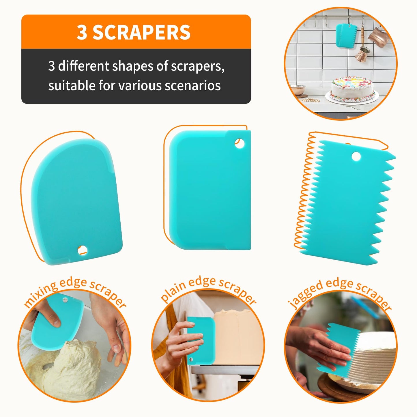 Piping Bags and Tips Set -Ultimate Cake Decorating Supplies Kit - Included 100 Disposable Pastry Bags, 1 Reusable Silicone Bag, 2 Couplers, 12 Frosting Tips, 2 Ties, 3 Icing Scrapers for Baking