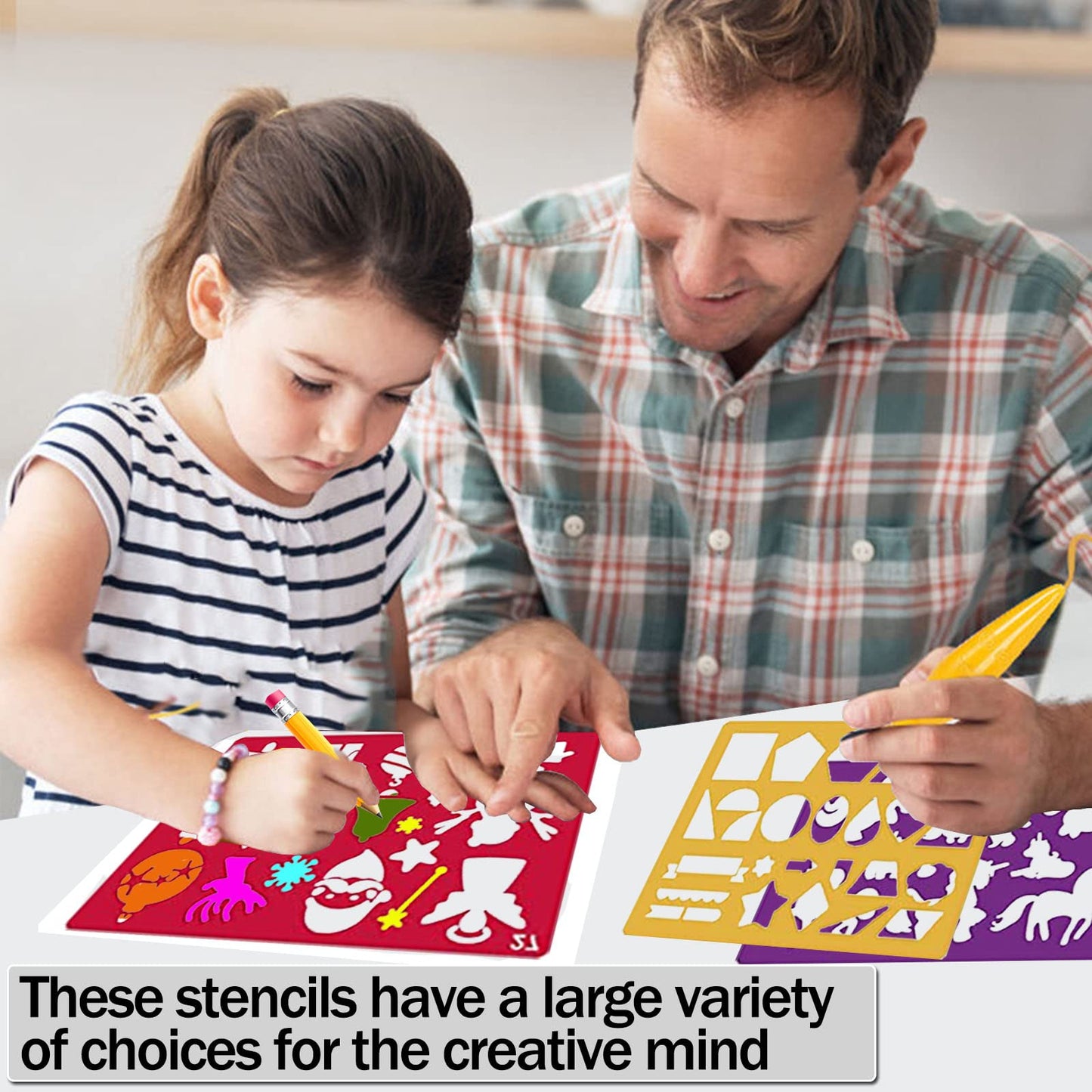 30 Pieces Drawing Stencils Set for Kids, Plastic Drawing Painting Stencil Templates for Kids Crafts School Art Projects, Journal Stencil with 400+ Images