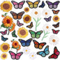 35 Pieces Embroidered Iron on Patch for Clothing, NNHOM only.Sunflowers Butterfly Iron On Patches Set,Large Size Cute Decoration Embroidered Patches Pack for Jeans,Bags, Clothing