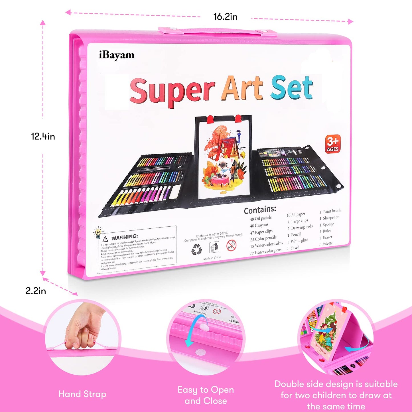 Teen Girl Boys Gifts Trendy Stuff, Art Kit, 251-Pack Art Supplies Drawing Kits, Arts and Crafts Gifts Box for Kids Teen Girls Boys, Art Set Case with Trifold Easel, Scratch Paper, Sketch Pads