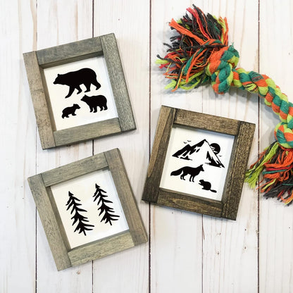 Small Stencils for Painting on Wood Reusable, 3 Inch Reusable Stencil for Craft Ornament Paint Template Stencils for Wall Card Rock Wood Signs Coasters Canvas Home Decor (Animal Wildlife)