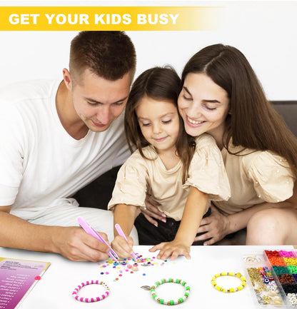 Clay Beads Bracelet Making Kit for Beginner, 5000 Pcs Preppy Polymer Clay Beads with Charms Kit for Jewelry Making, DIY Arts and Crafts Birthday Gifts Toys for Kids Age 6-13