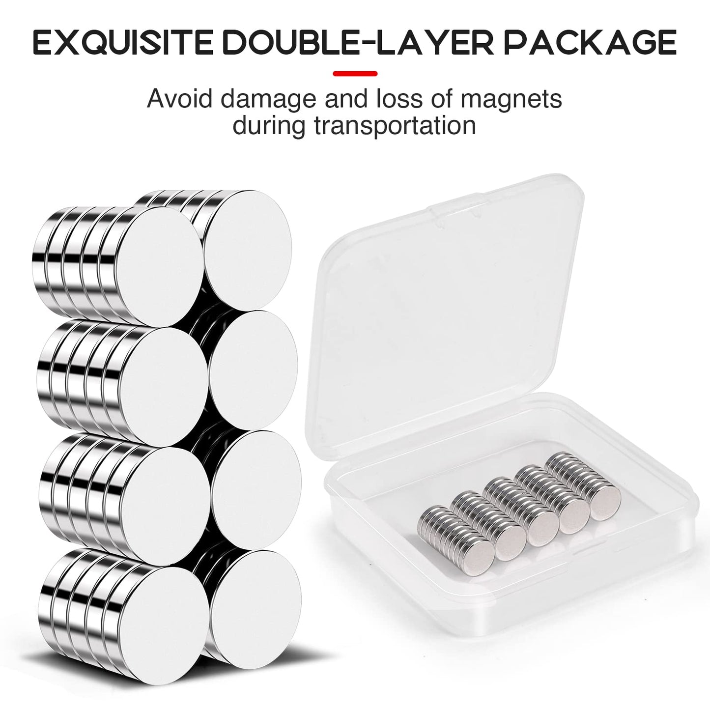 Refrigerator Magnets 50 Pcs, 10x3mm Tiny Round Disc Small Whiteboard Magnets for Crafts, DIY, Office, Dry Erase Board