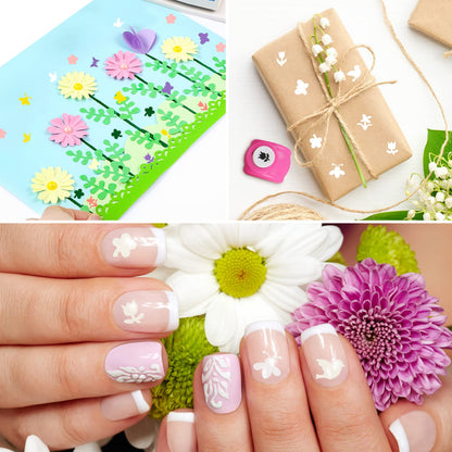 10-Piece Flower Shaped Craft Hole Punch Set for DIY Crafting, Scrapbooking, Greeting Cards, Photo Albums, and Festival Paper Projects