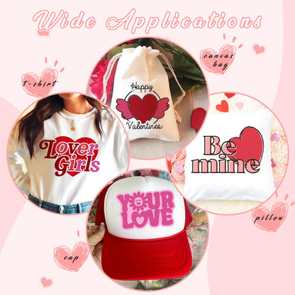 Pink HTV Heat Transfer Vinyl - 18 Sheets 12 x 10inches Light Pink HTV Iron on Vinyl for T-Shirts Compatible with Cricut or Silhouette Cameo