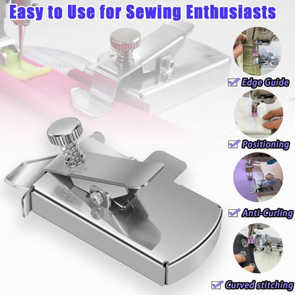 Magnetic Seam Guide for Sewing Machine, Magnetic Sewing Guide with Clip, Hemmer Guide, Multifunctional Hem Guide, Universal Sewing Machine Attachments, Sewing Supplies Accessories