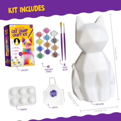 Paint Your Own Cat Lamp Kit, Art Supplies Arts & Crafts Kits, Painting kit for Kids 6-12, Arts and Crafts for Kids Ages 8-12, Toys Girls Boy Birthday Easter Gift Ages 3 4 5 6 7 8 9 10 11 12+