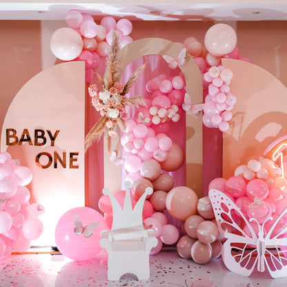 Pastel Pink Balloons Different Sizes 105pcs 5/10/12/18 Inch for Garland Arch, Pink Latex Balloon for Birthday, Wedding, Baby Shower, Gender Reveal, Anniversary Decorations