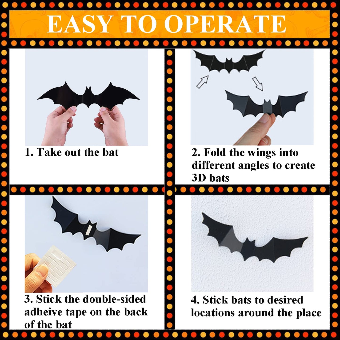 Witch hats 8 Pack Halloween Witches Hat with 108 Feet Hanging Rope & 32Pcs 3D Bats, Hanging Witch Hats Halloween Decor Witches Costume Accessory for Party Favor