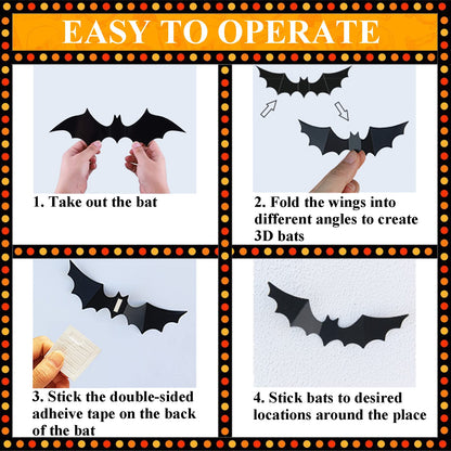 Witch hats 8 Pack Halloween Witches Hat with 108 Feet Hanging Rope & 32Pcs 3D Bats, Hanging Witch Hats Halloween Decor Witches Costume Accessory for Party Favor