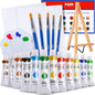 Painting Kit Includes Acrylic Paint Set, 8 x 10 in. Canvases, Brushes, Palette and More