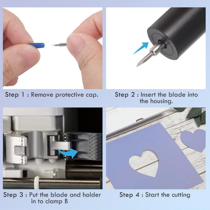Deep Cut Blade and Holder Compatible with Explore 3/Air 2/Air/One/Maker 3/Maker Cutting Machine Replacement Blades for Glitter Vinyl, Cardstock, Adhesive Foil, Vellum