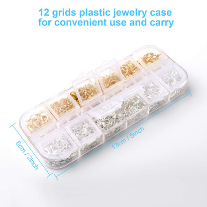 1200pcs Open Jump Rings and Lobster Clasps with Jump Ring Pliers, Perfect Jewelry Findings Kit for Jewelry Making Supplies and Necklace Repair