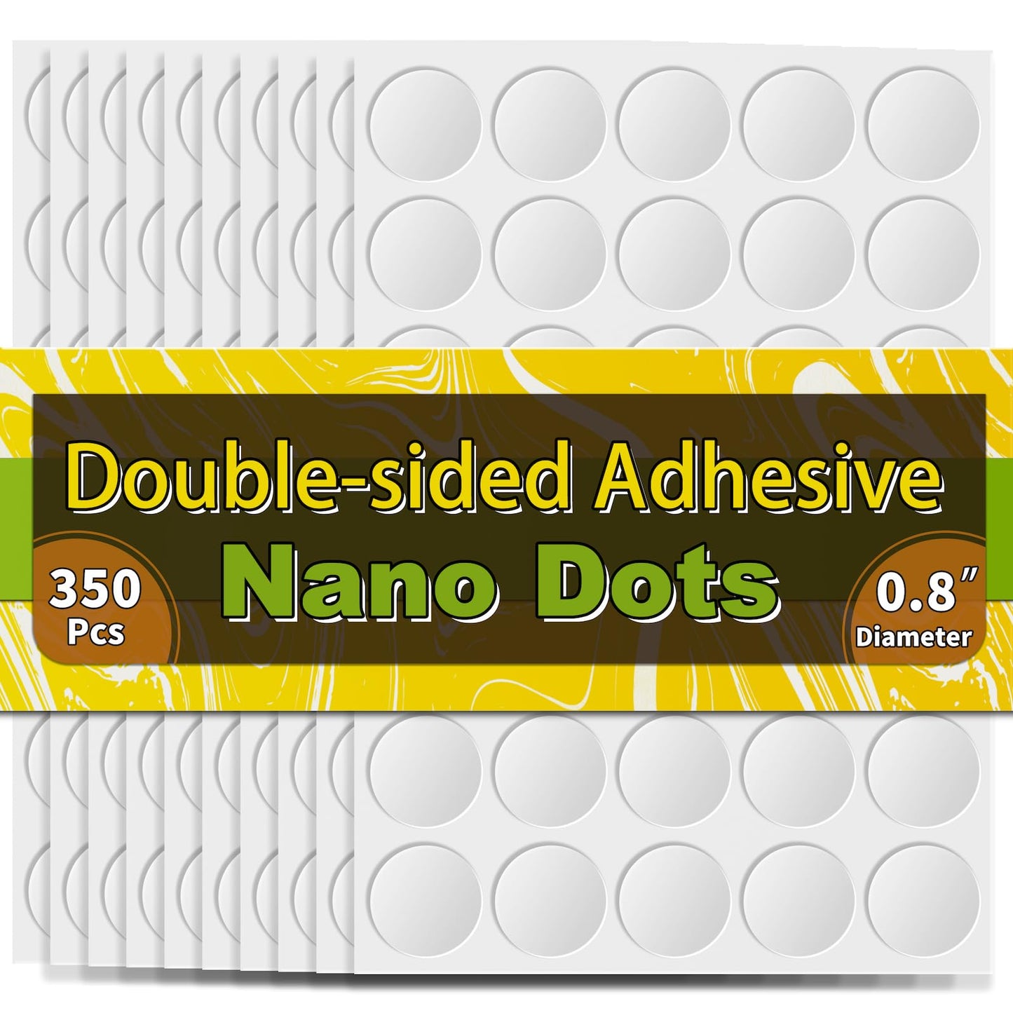 350Pcs Double Sided Adhesive Dots, 0.8" Clear Removable Sticky Adhesive Mounting Putty, Waterproof No Trace Dots Adhesive Putty for Poster Picture Festival Decoration Museum (20mm)