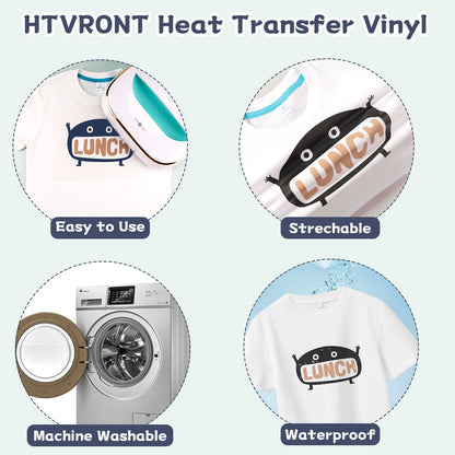 Skin Tone HTV Vinyl Heat Transfer Vinyl Bundle-13 Pack Brown HTV Sheets 10 Assorted Colors Iron on Vinyl with Teflon Sheet