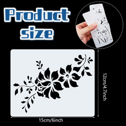20 Pieces Wildflower Stencils for Painting Template Flower Wall Stencils Reusable Spring Templates PET DIY Drawing for Painting on Wood Wall(Rectangular Style)