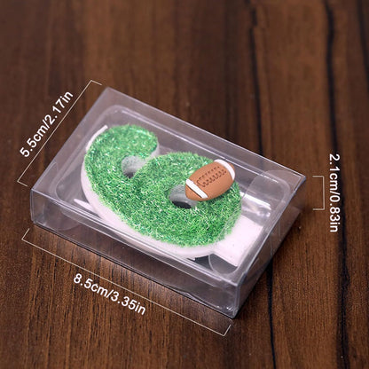 Football Birthday Number Candles Green Football Cake Candles Glitter Sequins Number 2 Candle for Cake Decorating Football Birthday Party Decorations Supplies 2