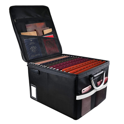 Fireproof Document File Organizer Box, Fireproof Safe Box with Lock, Portable Office Storage Cabinet for Hanging Letter/Legal Folder 16.1 x 12.9 x 11in