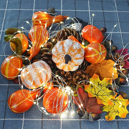 Mixture of Artificial Pumpkins, Lifelike Maple Leaves, Realistic Acorn with Natural Cap, Pine Cones for Festival Halloween Thanksgiving Fall Harvest Home Decoration(50pcs)