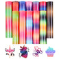 Gradient Heat Transfer Vinyl - 12 Sheets 12 x 10 Inches Bright Ombre Heat Transfer Vinyl Rainbow HTV for T-Shirts DIY Patterned HTV Vinyl Compatible with Sillhoutte Cameo and Cricut