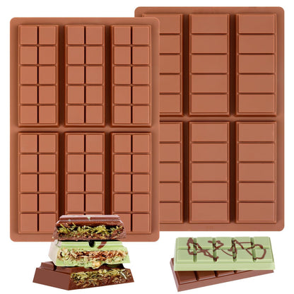 Chocolate Bar Mold - Non-Stick Chocolate Molds, Food Grade Silicone Deep Chocolate Bar Mold for Milk Chocolate Bar,Dubai Chocolate Bar Pistachio - Set of 2