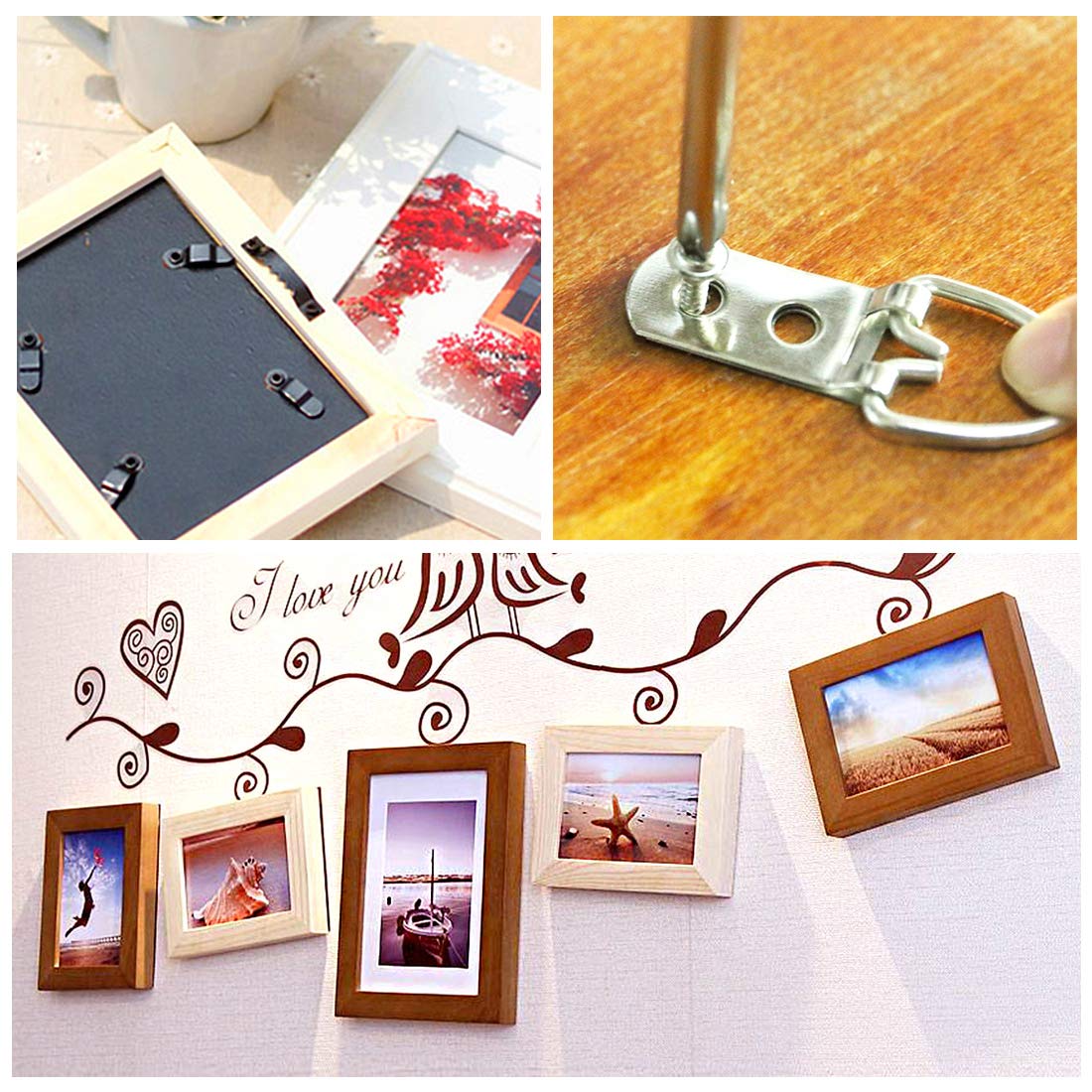 415Pcs Picture Hangers Kit with Screws, Heavy Duty Assorted Picture Hangers Assortment Kit for Picture Hanging Solutions with Transparent Box - 7 Models