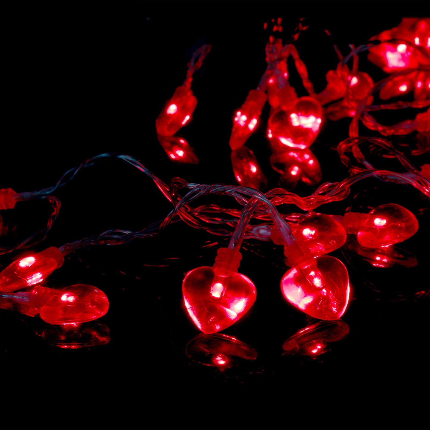 14.7ft 40LED Mothers Day Decorations String Lights, Battery Operated Heart Shape Hanging Garland Valentines Day Decor for Indoor Outdoor Home Room Party Wedding