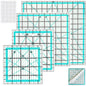 Quilting Rulers,4 Square Quilting Templates(4.5"X4.5", 6"X6", 9.5"X9.5", 12.5"X12.5"),Acrylic Fabric Cutting Ruler with Non-Slip Rings for Sewing