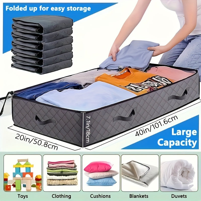 4pcs Large Under Bed Storage Box Set with Transparent Window and Sturdy Handles
