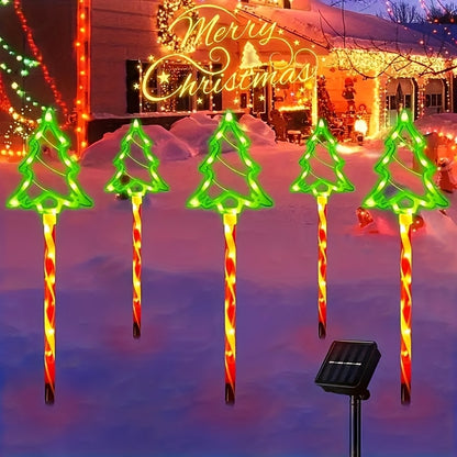 10-Pack Solar Powered LED Garden Lights - 15.7" Lollipop Stakes