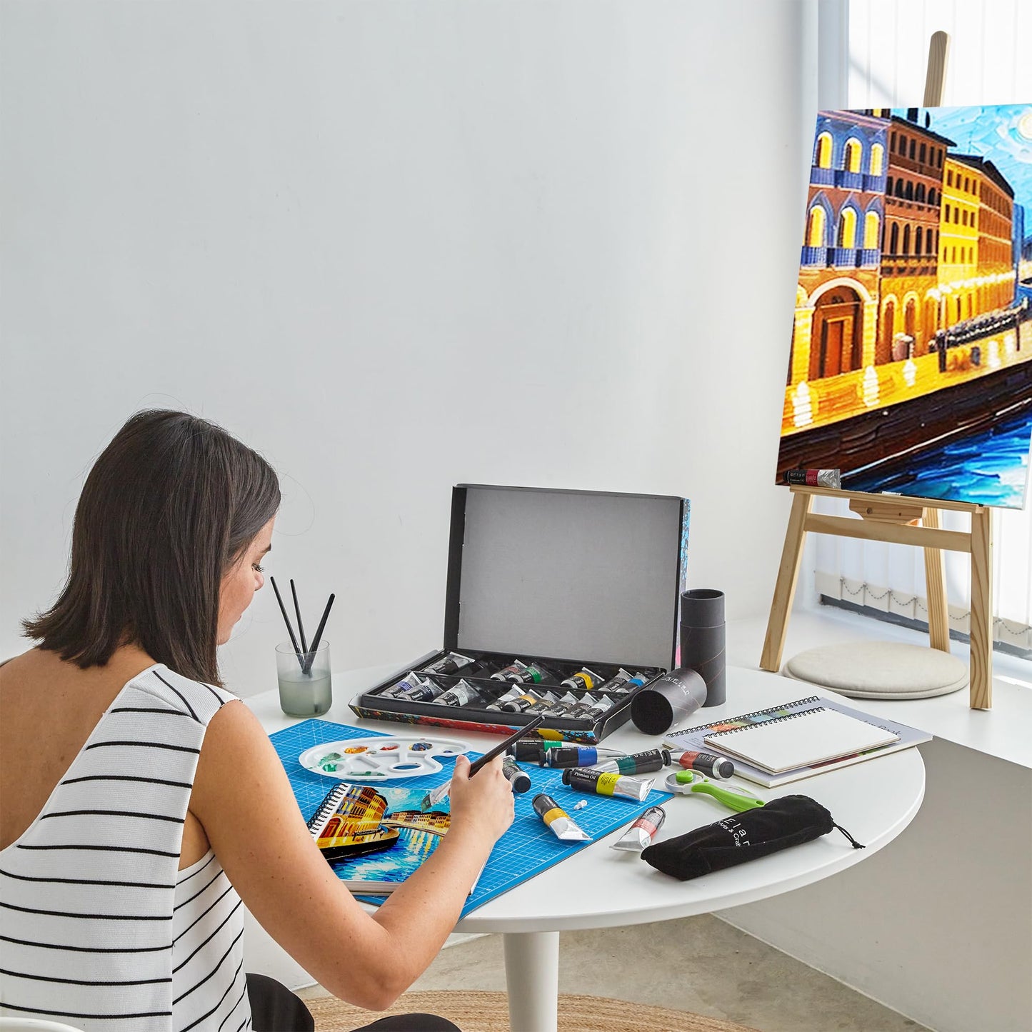 Professional Oil Paint Set, 24 Oil Paint Tubes 0.4oz, Artist Paint Set for Adults, Oil Based Paint for Canvas, Mini Oil Painting Set, Professional Paint Set Non Toxic, Oil Base Paint, Mini Paints