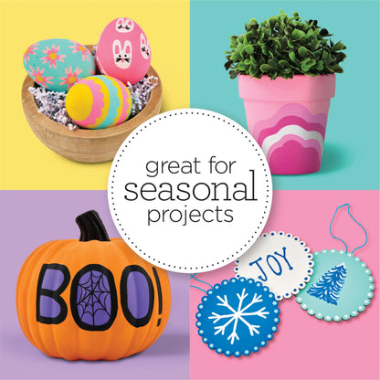 Pastel Dreams & Vivid Wonders Collection Acrylic Craft Paint, PROMOTCK, 2 fl oz each, 18 assorted matte colors, 18 count