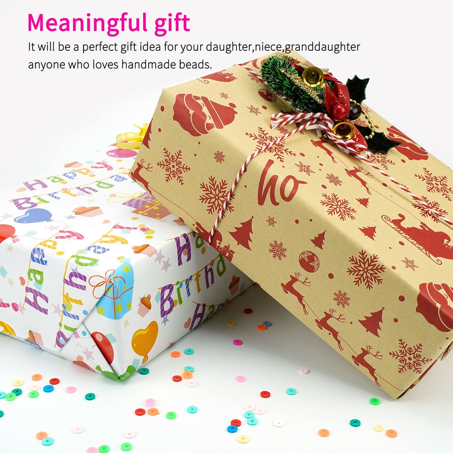 20,000 Pcs Clay Beads Bracelet Making Kit, 120 Colors 6 Boxes Polymer Beads Spacer Heishi Beads & Jewelry Kit with Pendant Charms Elastic Strings, Crafts Gift for Kids Adults1