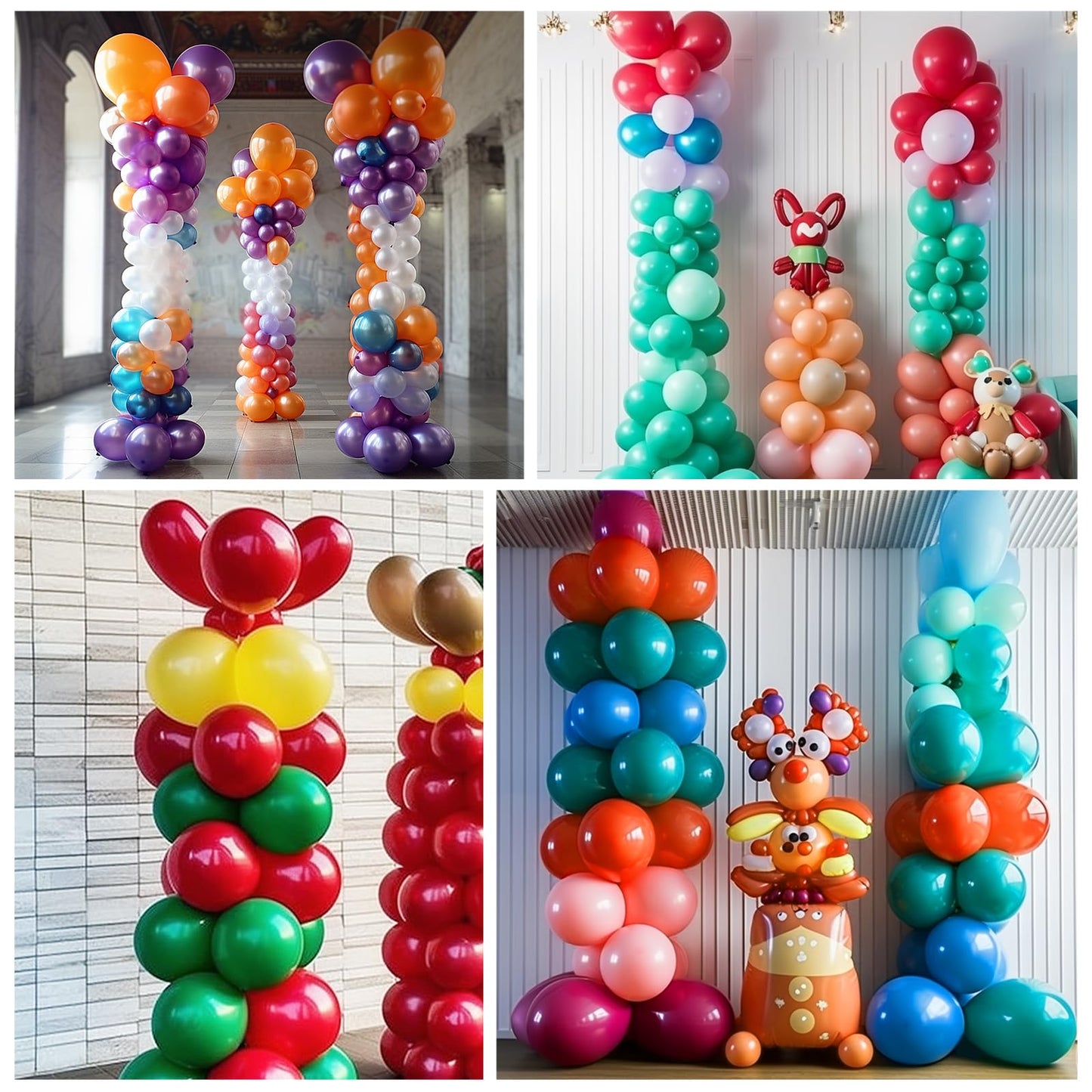 Balloon Column Stand Set of 2, 6.6ft Balloon Arch Stand Adjustable Balloon Column kit with Base Telescopic for Baby Shower Wedding Birthday Graduation Party Decorations (2)