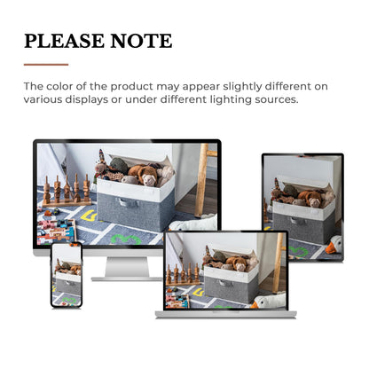 SAYS Fabric Storage Boxes, Keepsake Box, Large Storage Bins with Lids, Closet Organizers, Toy Organizer, Storage Baskets for Shelves, White/Gray, 2-Pack