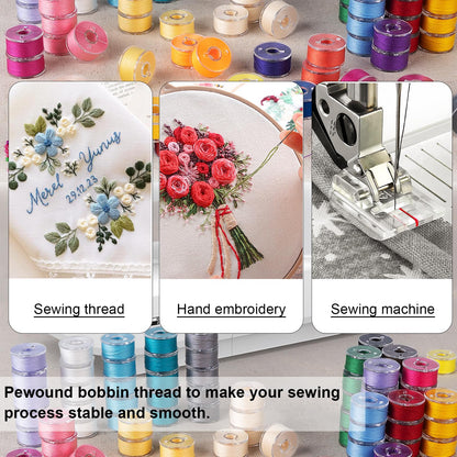 210 Pcs Prewound Bobbin Thread, 36 Colors Sewing Thread, Polyester Thread, SizeA Class15 Bobbin Singer/Brother/Janome/Embroidery Machine