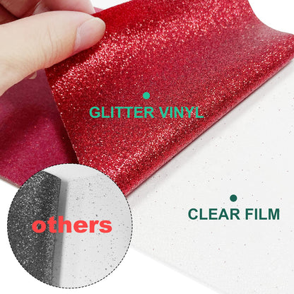 Glitter HTV Heat Transfer Vinyl Bundle - 12 Pack 12 "X10 Glitter Iron on Vinyl for DIY T-Shirts Sheets for Glitter Iron on Vinyl, Cricut Heat Transfer Vinyl- Easy to Cut & Weed for Heat Vinyl