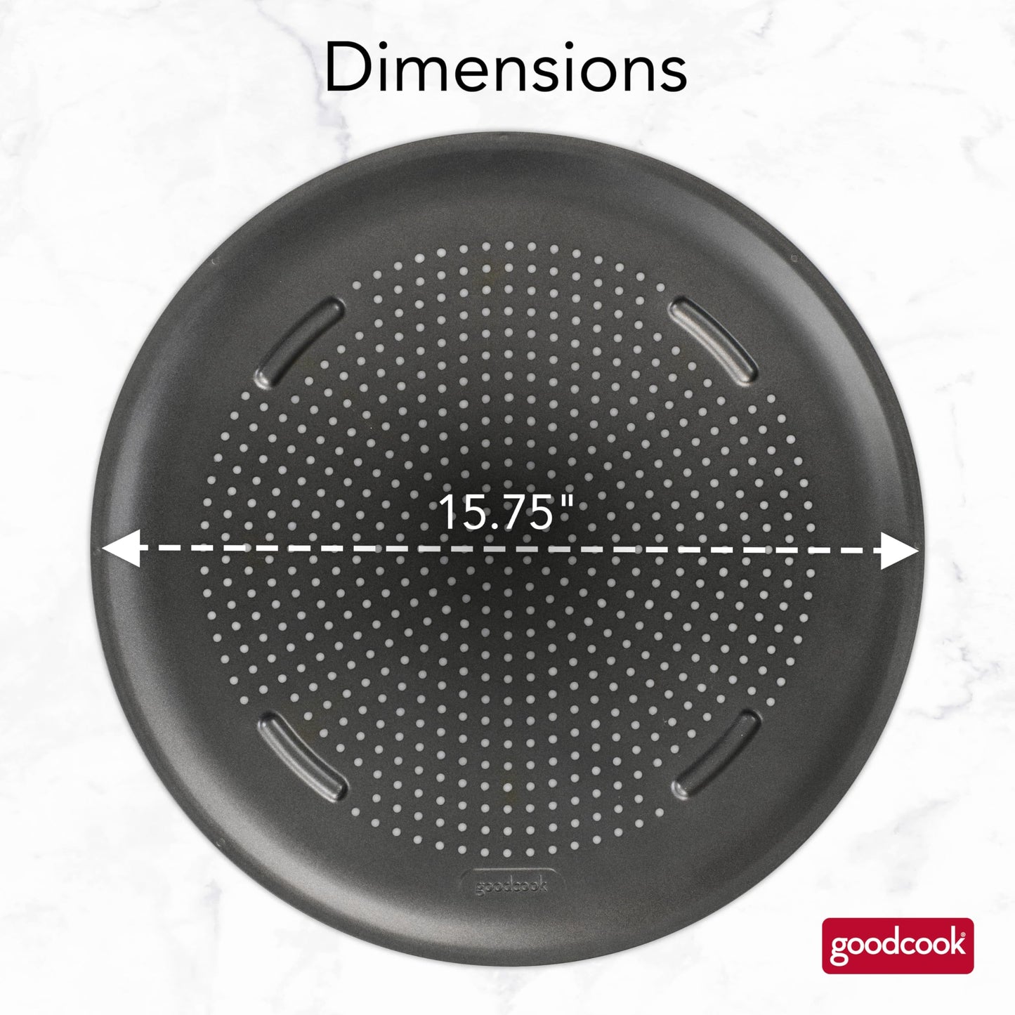 AirPerfect Nonstick 16” Pizza Pan – Pizza Tray for Oven, Perforated Round Pizza Pan, Carbon Steel Baking Pan, Homemade, Frozen & Leftover Slices