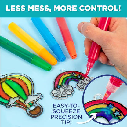 10-Pack of Suncatcher Paint Pens, 10ML Each, 10 Colors, for Kids, Supplies for Painting Suncatchers, Window Art Paint Refill, Arts and Crafts