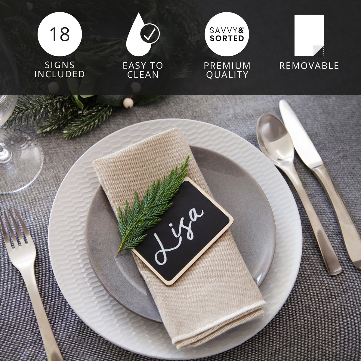Mini Chalkboard Signs for Food, 18 Small Chalkboards Including 3 White Chalk Sticks, Food Party Label Stands, Buffet Cheese Candy Table Supplies