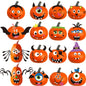 Foam Pumpkin Decorations Craft Kit,32 Pcs Halloween DIY Pumpkin Face Stickers for Kids Halloween Party Decoration 2 Pack